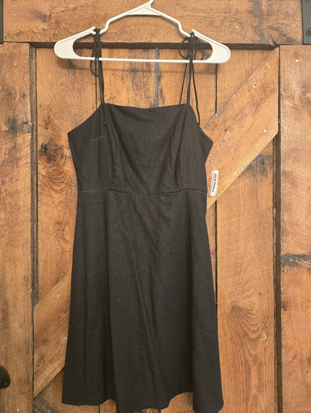 Old Navy Black Tie-Shoulder A-Line Dress